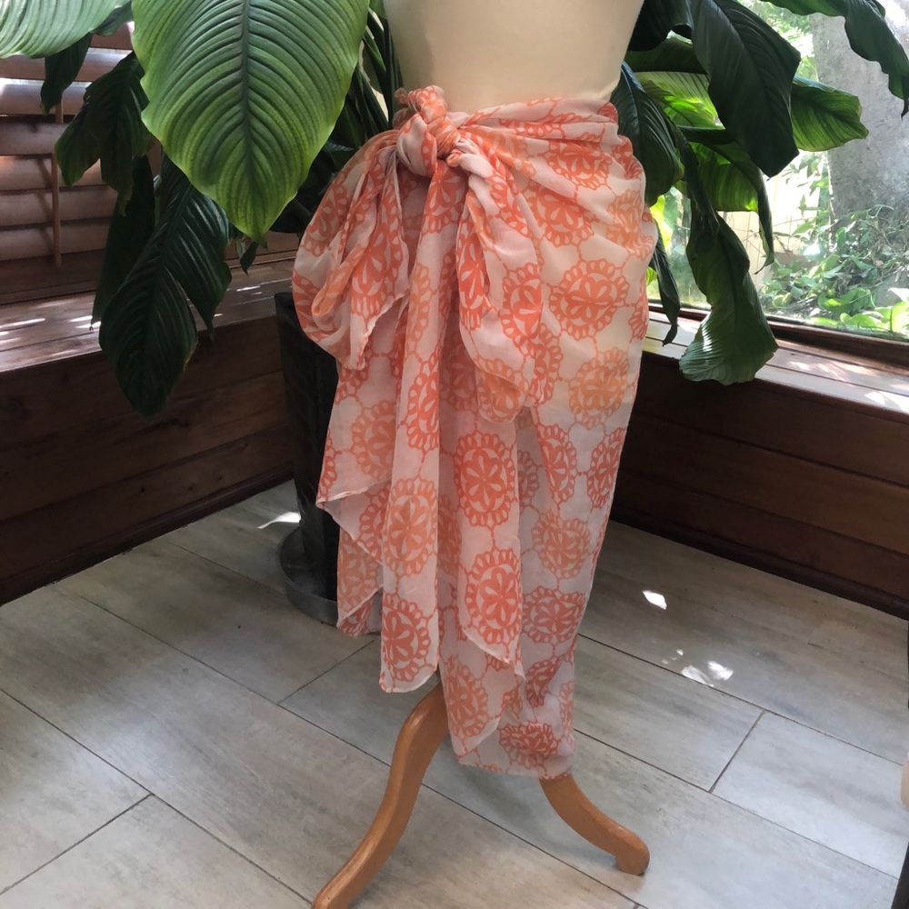 🧡 Orange Print Beach Wrap Scarf🧡